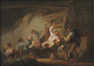Fröhliches Treiben in einem Bauernhaus