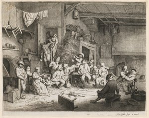 Tanz im Wirtshaus von Adriaen van Ostade