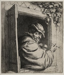 Der Raucher am Fenster von Adriaen van Ostade