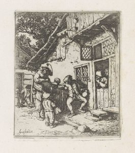 Zwei Musiker vor einem Haus