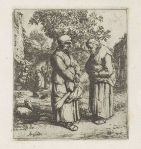 Zwei alte Frauen im Gespräch von Adriaen van Ostade