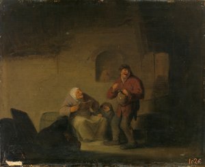 Zwei Bauern und eine Frau singen