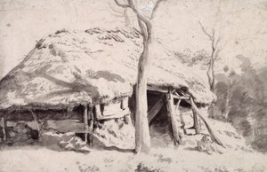 Ein Schafstall im Wald von Adriaen van de Velde