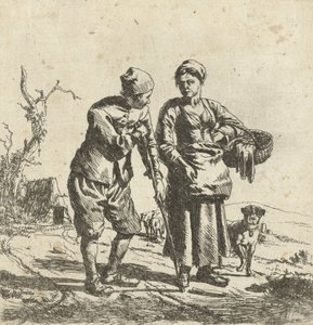 Bauer und seine Frau im Gespräch von Adriaen van de Velde
