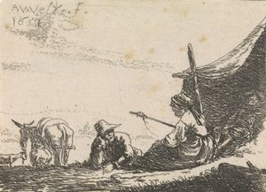 Figuren bei einem Zelt, 1653
