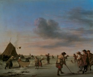 Golfer auf dem Eis bei Haarlem, 1668