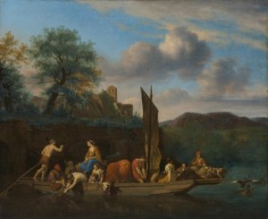 Italienische Landschaft mit Fähre von Adriaen van de Velde
