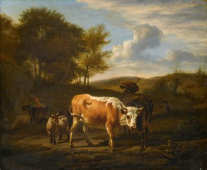 Gebirgige Landschaft mit Kühen von Adriaen van de Velde