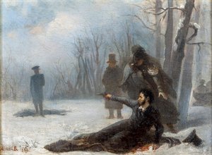 Das letzte Duell von Alexander Puschkin (1799-1837) von Adrian Markovich Volkov