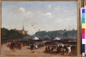 Die Balagans auf dem Marsfeld in Sankt Petersburg von Volkov, Adrian Markovich (1827-1873)