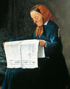 Zeitung lesen, von Adriano Cecioni (1836-1886) von Adriano Cecioni
