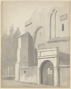 Ansicht eines Kircheneingangs von Adrianus Eversen
