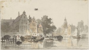 Stadtansicht mit Kanal von Adrianus Eversen