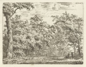 Zwei Figuren am Wasser im Wald von Adrianus Serné