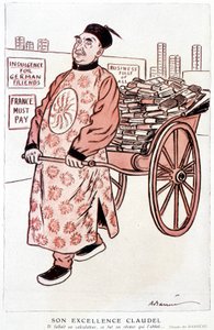 Karikatur über Paul Claudel, französischer Dichter und Dramatiker - von Barrère, in „Fantasio“ vom 01.01.1927 von Adrien Barrere