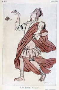 Komödienzeichnung von Barrere über André Antoine (1858-1943), französischer Regisseur, Theoretiker, Schauspieler und Theaterdirektor - in „Fantasio“ vom 15.01.1927 von Adrien Barrere