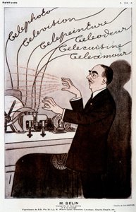Humorvolles Bild über Belin und seinen Belinographen - von Barrère, in „Fantasio“ vom 01.12.1931 von Adrien Barrere