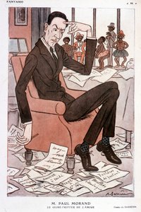 Humoristisches Porträt von Paul Morand - von Barrère in „Fantasio“ vom 15.09.1928 von Adrien Barrere
