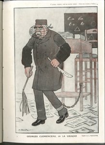 Illustration von A Barrere (1874-1931) in „Fantasio“, 01/05/16 - Georges Clemenceau, genannt La Grogne - Krieg von 14-18, Zensur - Clemenceau George