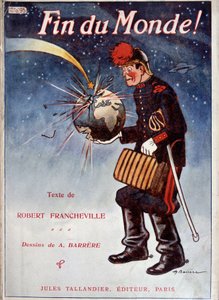 Die Erde von einem Kometen getroffen - Umschlag des Buches „Fin du monde“ von Francheville, ill. von A. Barrère, Tallandier