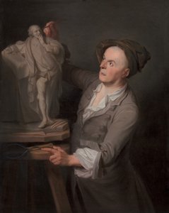 Louis-Francois Roubiliac modelliert sein Denkmal für Shakespeare, zwischen 1760 und 1761 von Adrien Carpentiers
