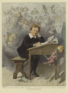 Der Ferienbrief aus der Schule (Farblithografie) von Adrien Emmanuel (after) Marie