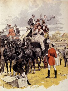 Querfeldeinrennen bei Berny Zeichnung von Adrien Marie (1848-1891) 19. Jahrhundert Paris, Decorative Arts