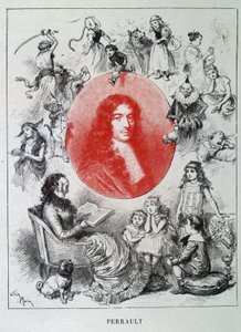 Porträt von Charles Perrault - in „Les contes de fées“ von Charles Perrault, Illustrationen von Adrien Marie von Adrien Emmanuel Marie