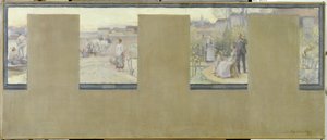 Skizze für das Rathaus von Nogent-sur-Marne: Das Rudern - das Pflügen - die Sommerfrische - die Gartenarbeit, 1889