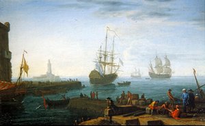 Mittelmeerhafen-Szene von Adrien Manglard