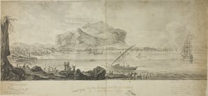 Ansicht der Stadt und des Hafens von Palermo mit Blick auf den Monte Pellegrino