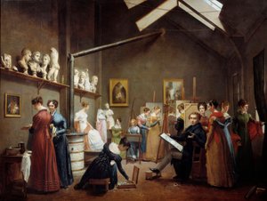 Ansicht des Ateliers des Malers Abel de Pujol von Adrienne Marie Grandpierre Deverzy