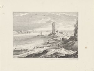 Meeresansicht mit der Ruine eines Turms von Aegidius Sadeler (II) (attributed to)