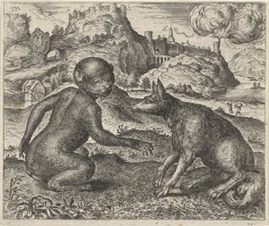Fabel vom Affen und dem Fuchs von Egidius  Sadeler (II)