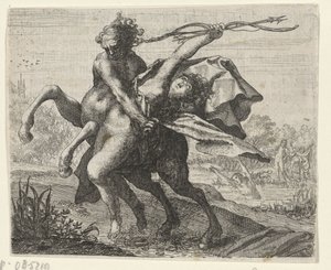 Fabel von der Entführung einer Frau durch einen Zentaur von Egidius  Sadeler (II)