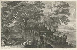 Wassermühle auf einer Insel von Egidius  Sadeler (II)