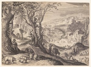 November/Dezember, aus Die zwölf Monate von Aegidius Sadeler II
