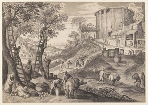 September/Oktober, aus Die zwölf Monate von Aegidius Sadeler II