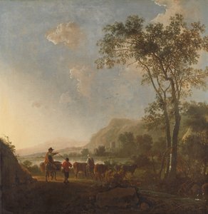 Landschaft mit Hirten und Vieh