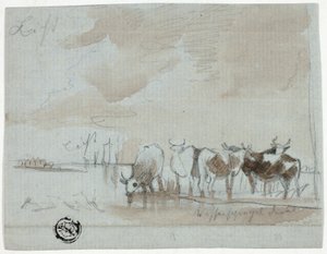 Rinder im Wasser von Aelbert Cuyp