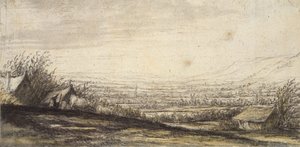 Weite Landschaft mit Hütte und Vieh, spätes 17. Jahrhundert