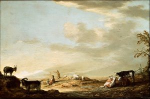 Landschaft mit Vieh und Figuren von Aelbert Cuyp