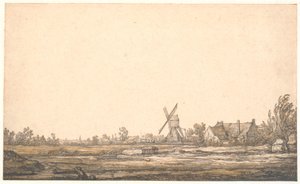 Landschaft mit einer Mühle