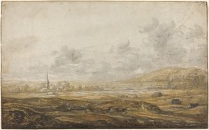 Panorama-Landschaft entlang des Rheins von Aelbert Cuyp
