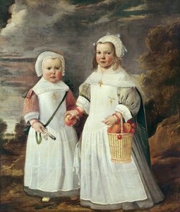 Zwei junge Mädchen in einer Landschaft