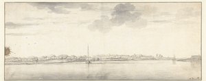 Weitläufige Flusslandschaft mit Schiffen auf ruhigem Wasser von Aelbert Cuyp