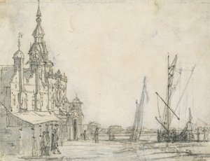 Blick auf die Groothoofdspoort von Nordosten, Dordrecht, 1618 von Aelbert Cuyp