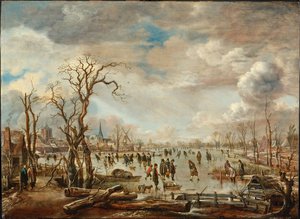 Winterlandschaft mit Eisvergnügen, ca. 1655