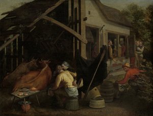 Paare, die sich in einem Landgasthof lieben von Aert Pietersz. (attributed to)