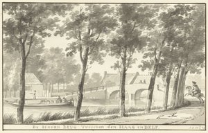 Die Hoornbrücke zwischen Den Haag und Delft von Aert Schouman
